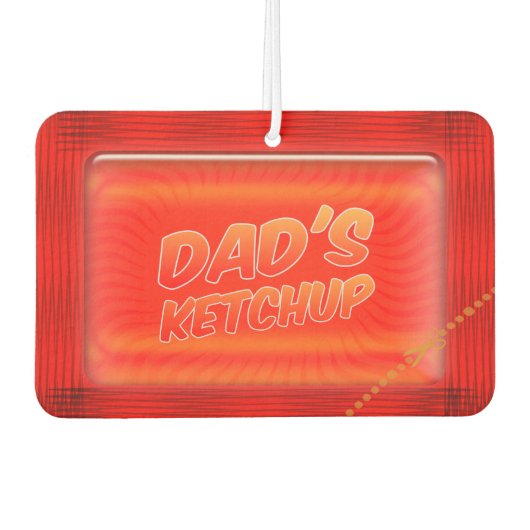 最高のパパのケチャップおもしろいレッドカーエアーフレッシュナー カーエアーフレッシュナー (正面)