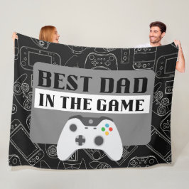 最高のパパのゲームのスケッチ黒大 フリースブランケット