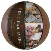 最高のパパのコラージュ名パーソナライズされた バスケットボール (縦)