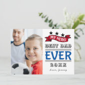 最高のパパのタイポグラフィフォトファーザーズデイカード (スタンド正面)