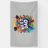 最高のパパのデザイン – 父親カラフルのためのツール 横断幕 (縦)