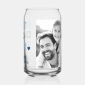 最高のパパのハートブルーの父の日の写真 ガラス缶 (裏面)