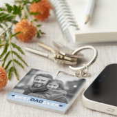 最高のパパのハート青い父の日 キーホルダー (正面右)