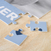 最高のパパのハート青い父の日 ジグソーパズル (側面)