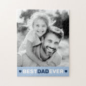 最高のパパのハート青い父の日 ジグソーパズル (縦)