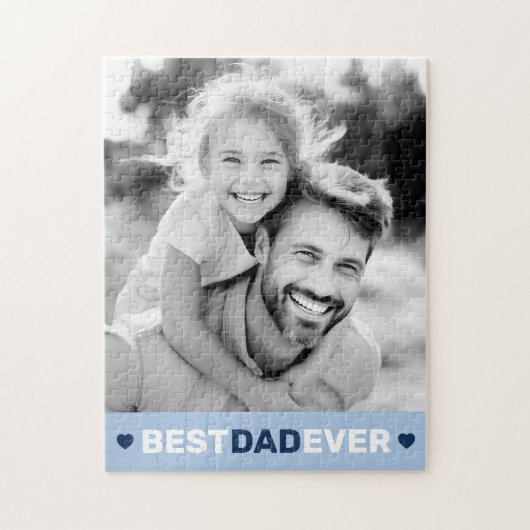 最高のパパのハート青い父の日 ジグソーパズル (縦)