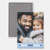 最高のパパのハート青い父の日 マグネット (正面/裏面)