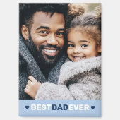 最高のパパのハート青い父の日 マグネット (正面)