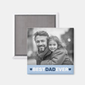 最高のパパのハート青い父の日 マグネット (正面/裏面)