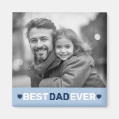 最高のパパのハート青い父の日 マグネット (正面)