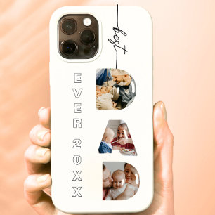 最高のパパのパパ文字3写真コラージュ iPhone 13ケース