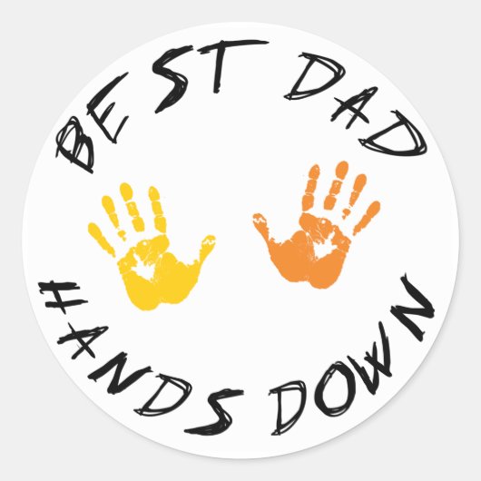 最高のパパのプレゼント ラウンドシール (正面)