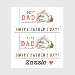 最高のパパのヴィンテージを持つ男性の手 シール