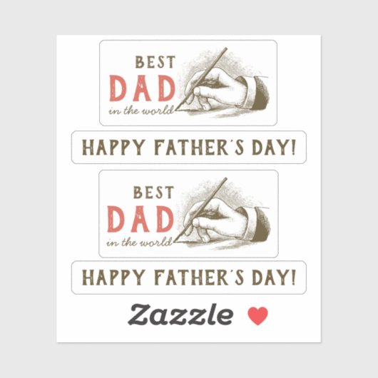 最高のパパのヴィンテージを持つ男性の手 シール (シート)