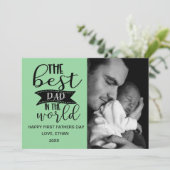 最高のパパの世界父の写真 カード (スタンド正面)