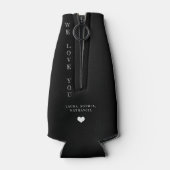 最高のパパの写真と文字パーソナライズされたブラック ボトルクーラー (裏面)