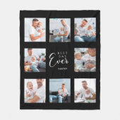 最高のパパの写真のコラージュ白黒の父 フリースブランケット (正面)