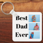 最高のパパの写真コラージュ父の日のギフト キーホルダー (正面)