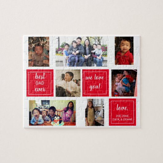 最高のパパの写真コラージュ父の日のギフトJigs ジグソーパズル (横)