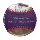 最高のパパの写真コラージュHappy Father's Day 野球ボール (裏面)