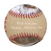 最高のパパの写真コラージュHappy Father's Day 野球ボール (裏面)