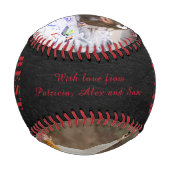 最高のパパの写真コラージュHappy Father's Day 野球ボール (裏面)