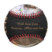 最高のパパの写真コラージュHappy Father's Day 野球ボール (裏面)