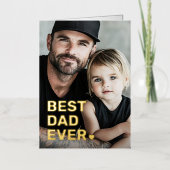 最高のパパの写真ハートの父の日実在 箔グリーティングカード (正面)