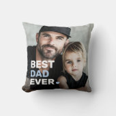 最高のパパの写真ハートの父の日2写真 クッション (正面)