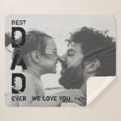 最高のパパの名前をカスタムする写真クール父の日 シェルパブランケット (正面(横))