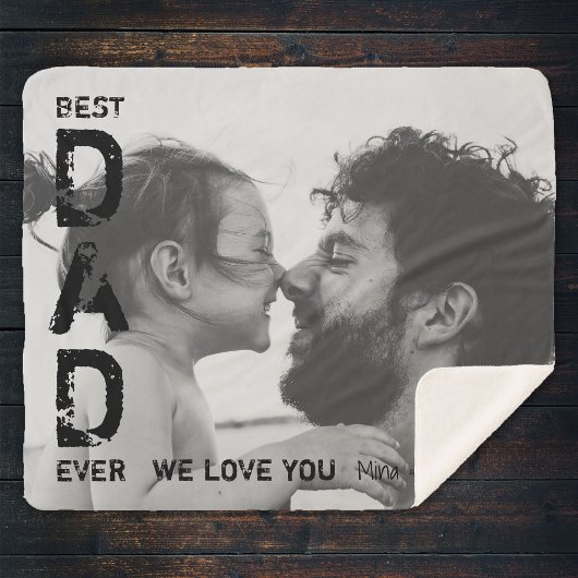 最高のパパの名前をカスタムする写真クール父の日 シェルパブランケット