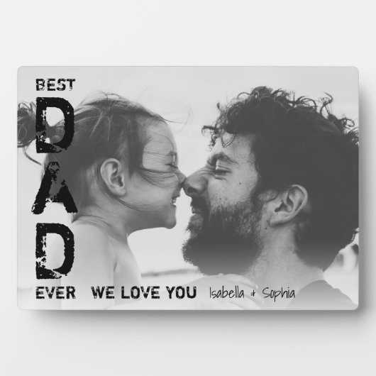 最高のパパの名前をカスタムする写真クール父の日 フォトプラーク (正面)