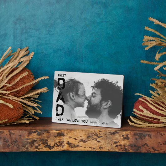 最高のパパの名前をカスタムする写真クール父の日 フォトプラーク (側面)