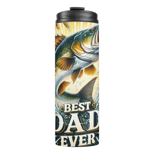 最高のパパの実行：魚釣りアクションのスプラッシュ タンブラー (正面)