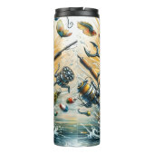 最高のパパの実行：魚釣りアクションのスプラッシュ タンブラー (裏面)