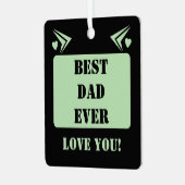 最高のパパの愛1緑の写真 メタルオーナメント (正面左)