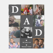 最高のパパの日カスタム- 4-Photo Father's Day フリースブランケット (正面)