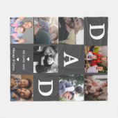 最高のパパの日カスタム- 4-Photo Father's Day フリースブランケット (正面(横))