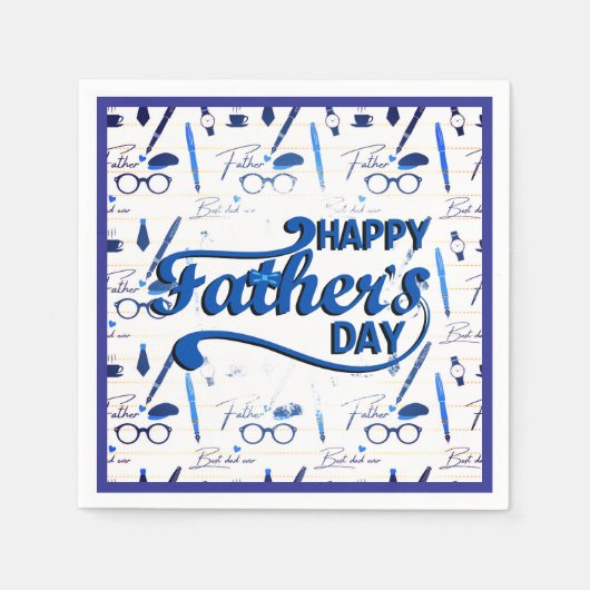 最高のパパの日 スタンダードカクテルナプキン (正面)