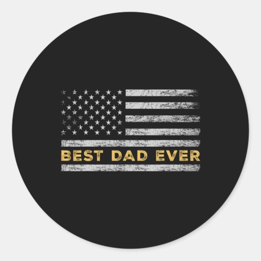 最高のパパの日 – Happy Father's Day - Happy Faters ラウンドシール (正面)