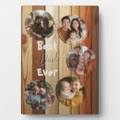 最高のパパの木造の背景5コラージュ写真 フォトプラーク (正面)