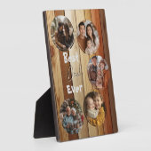 最高のパパの木造の背景5コラージュ写真 フォトプラーク (側面)