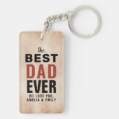 最高のパパの水の色の父の日 キーホルダー (裏面)