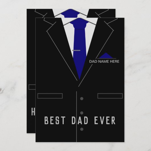 最高のパパの父のデイカード名パーソナライズされた (正面/裏面)
