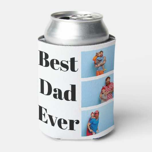 最高のパパの父の日のギフト写真コラージュ 缶クーラー (缶正面)