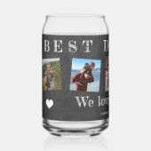 最高のパパの父の日の写真のコラージュカスタム ガラス缶 (正面)