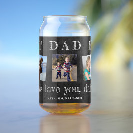 最高のパパの父の日の写真のコラージュカスタム ガラス缶