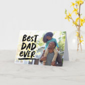 最高のパパの父の日の写真カード カード (黄色い花)