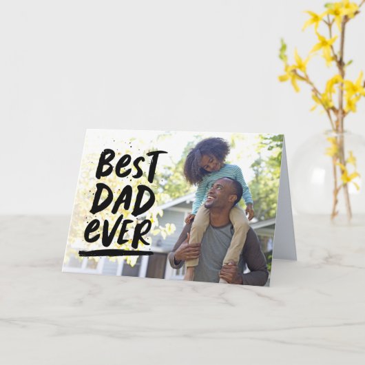 最高のパパの父の日の写真カード カード (黄色い花)