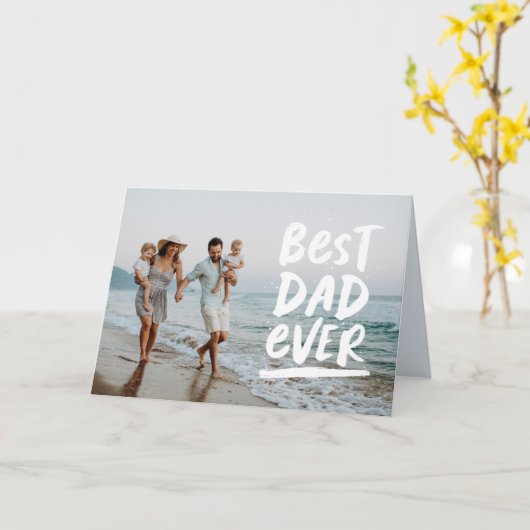 最高のパパの父の日の写真 カード (黄色い花)